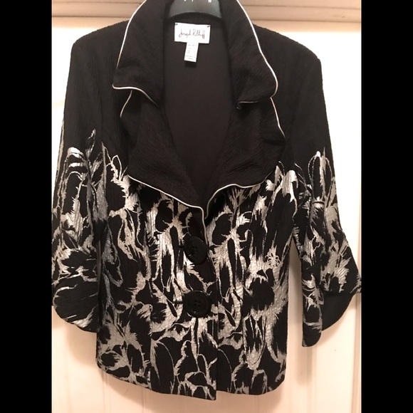 Joseph Ribkoff black and silver jacket Size 10 - Picture 1 of 12
